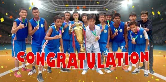 Angel Lord Academy lifted 2nd Timeline Basketball Trophy